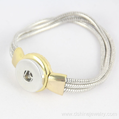 Snake Chain Noosa Button Bracelet DIY Snap Bangle For Women